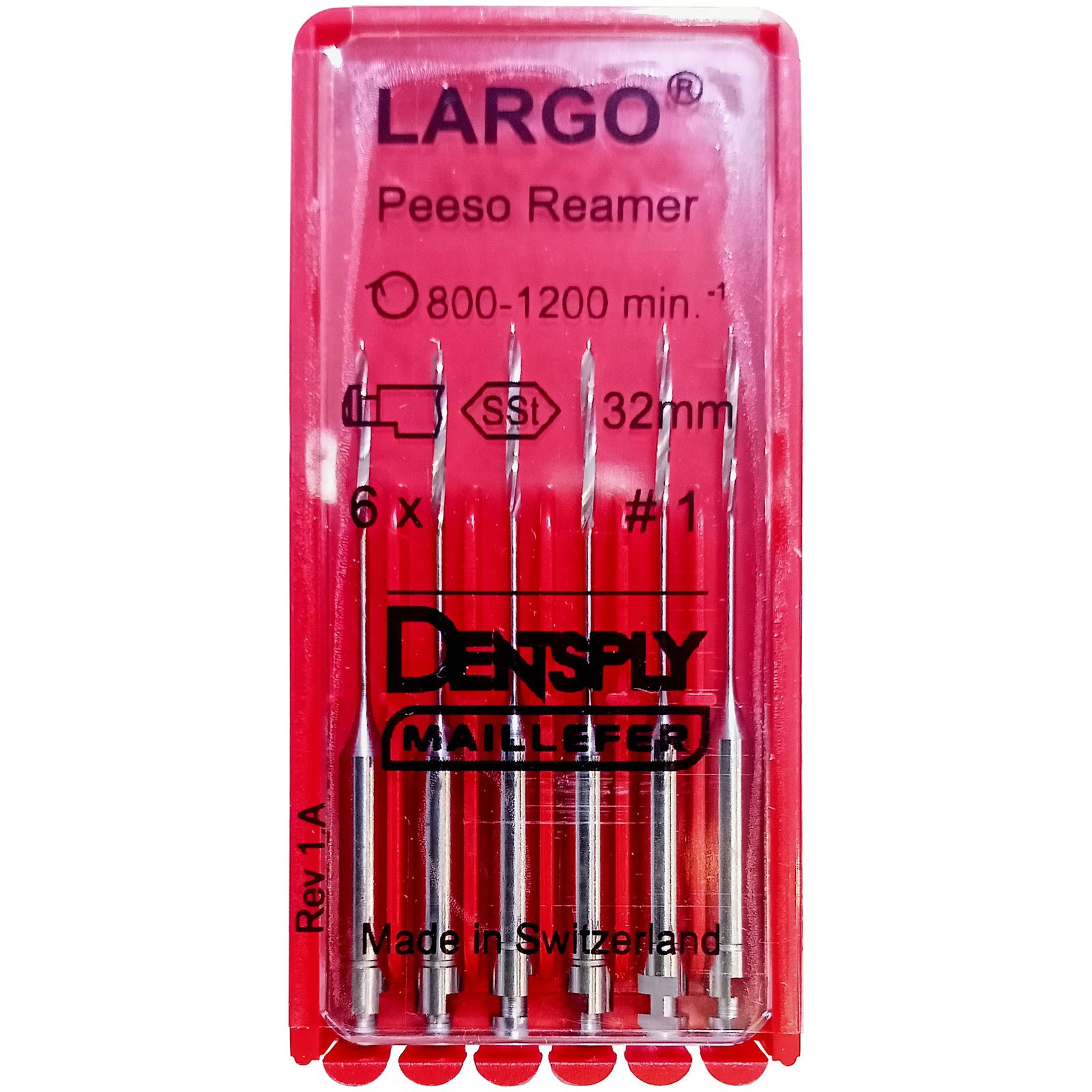 Инструменты ларго. Ларго largo боры стальные 32мм №1 0,5мм 6шт (Dentsply). Largo (Peeso Reamers ). Расширитель устья каналов.