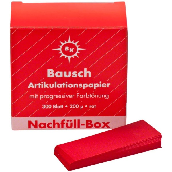 Артикуляционная бумага Bausch BK 1002 красная 200мкм 52х18мм 300 листов