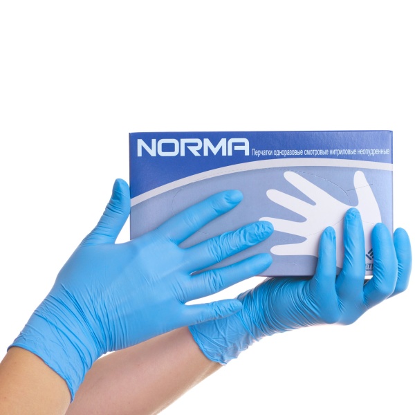 Перчатки нитриловые NORMA голубые