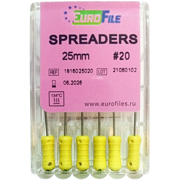 Фингер спредер EuroFile Spreaders NiTi 25мм 6шт