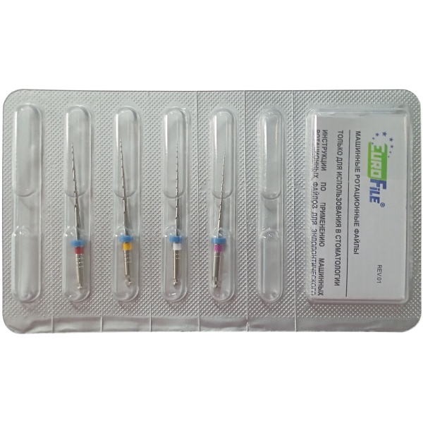 Каналорасширители угловые EuroFile Multitaper Files №10-25 25/21мм 4шт