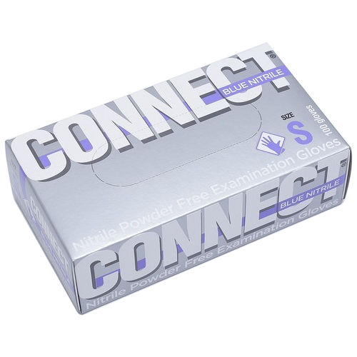 Перчатки смотровые CONNECT нитриловые голубые 50 пар
