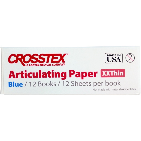 Артикуляционная бумага Crosstex XXThin синяя 32мкм 144 листа