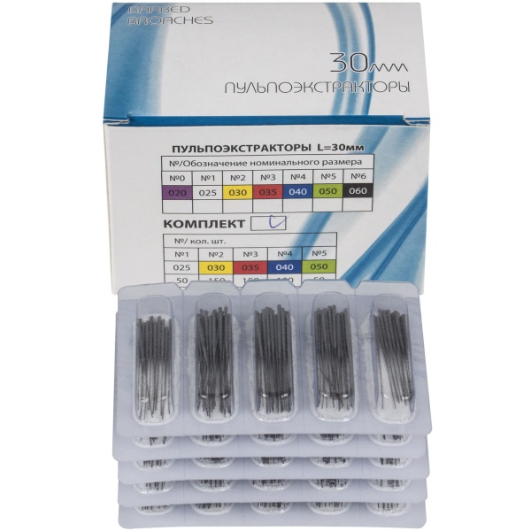 Фото товара «Пульпоэкстракторы КМИЗ Barbed Broaches 500шт» - фото товара №1