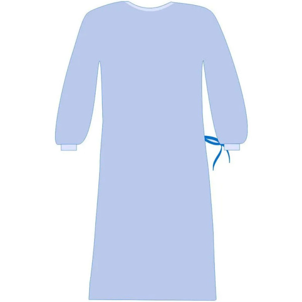 Халат хирургический стерильный Евростандарт плотность 25 рукав на манжете голубой