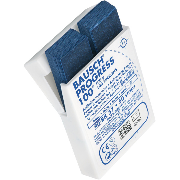 Артикуляционная бумага Bausch Progress BK 57 синяя 100мкм 52х18мм 50 листов