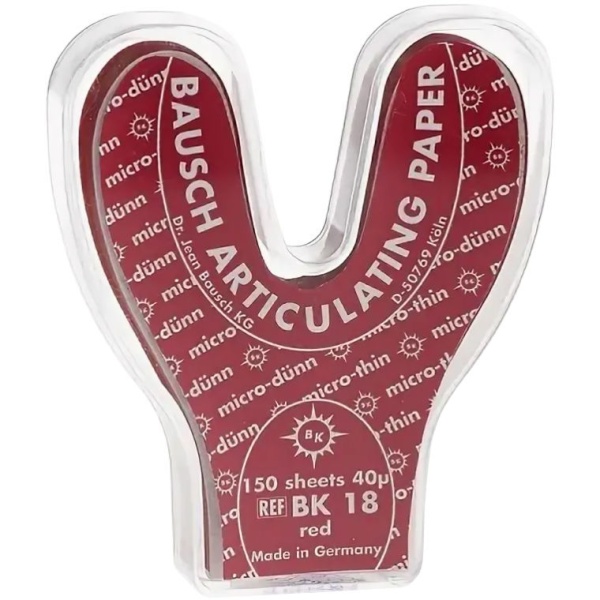 Артикуляционная бумага Bausch Arti-Check BK 18 подкова красная 40мкм 150 листов