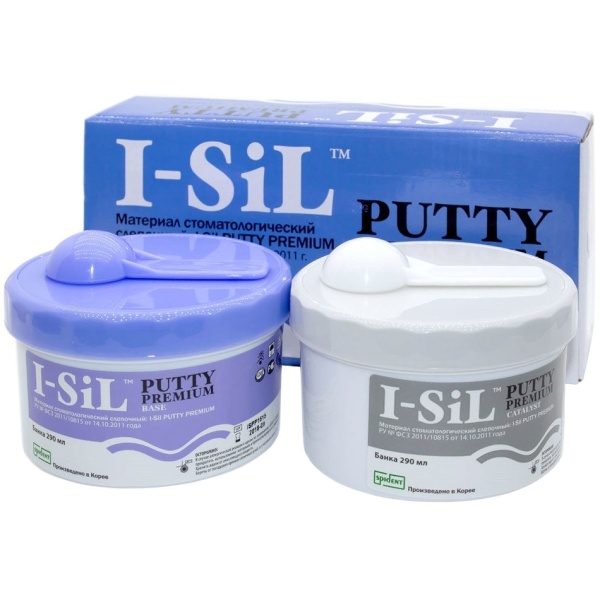 Ай-СиЛ (I-SiL Putty Premium) А-силикон базовый слой 2х290мл Spident