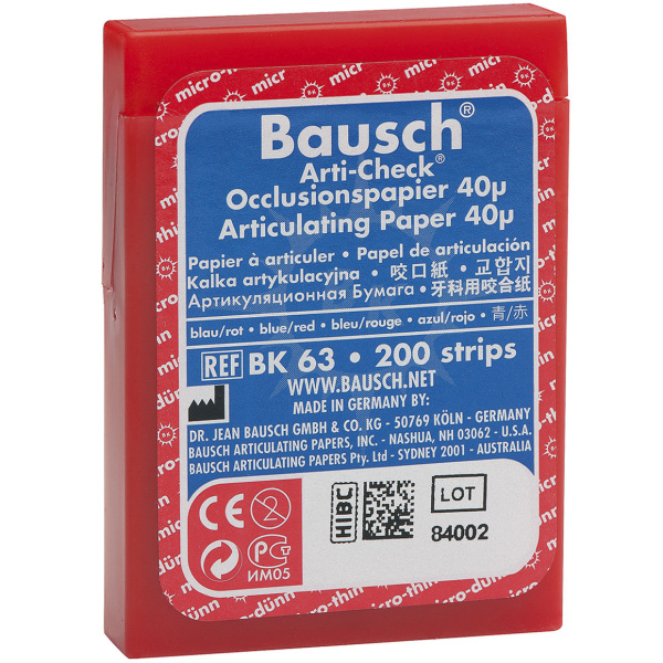 Фото товара «Артикуляционная бумага Bausch Arti-Check 40мкм 52х20мм 200 листов» - фото товара №1