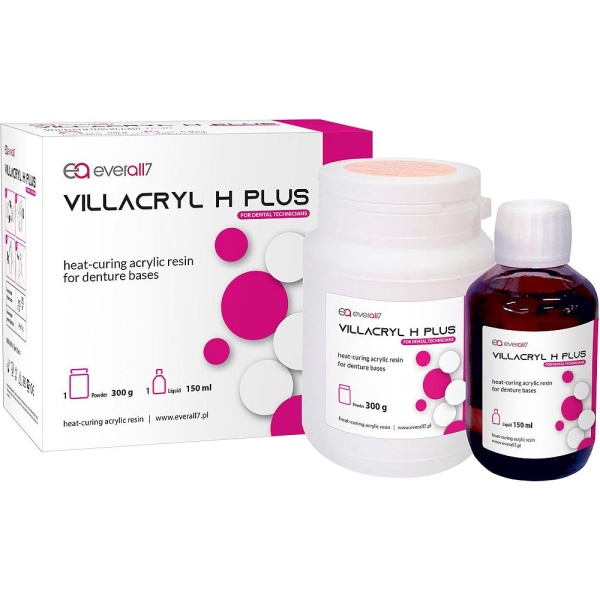 Виллакрил Аш Плюс (Villacryl H Plus) базисная пластмасса горячей полимеризации 300г 150мл Everall7
