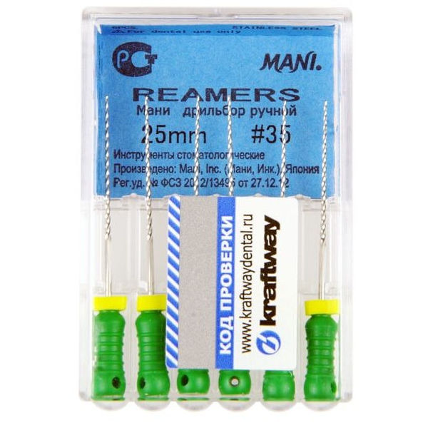 Фото товара «Каналорасширители ручные Mani K-Reamers 6шт» - фото товара №1