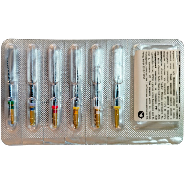 Каналорасширители угловые EuroFile MG3 II Blue №(17/.08 15/.03 20/.04 25/.04 30/.04 35/.04) 25мм 6шт