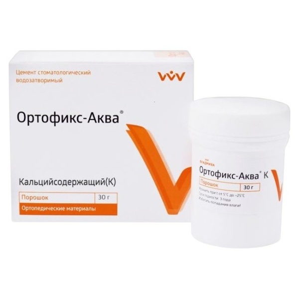 Ортофикс-Аква К цемент кальцийсодержащий для временной фиксации 30г ВладМиВа