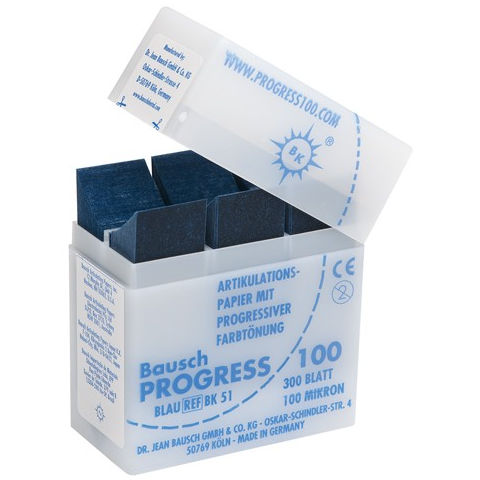 Артикуляционная бумага Bausch Progress BK 51 синяя 100мкм 52х18мм 300 листов