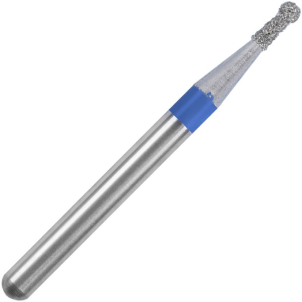 Бор алмазный SS White FG 802-010 шар с воротником 1мм синий турбинный