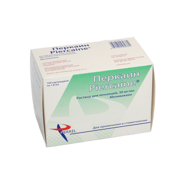 «Анестетик Перкаин (Percaine) 30 мг/мл картридж 1,8 мл №100 Pierrel» - фото товара №4