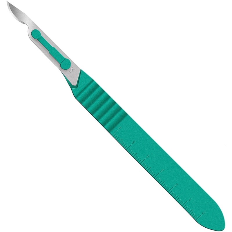 Скальпель одноразовый стерильный №15С с пластмассовой ручкой 10шт Apexmed