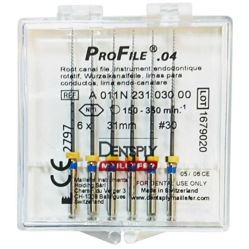 Каналорасширители угловые Dentsply ProFile .04 №30 31мм 6шт