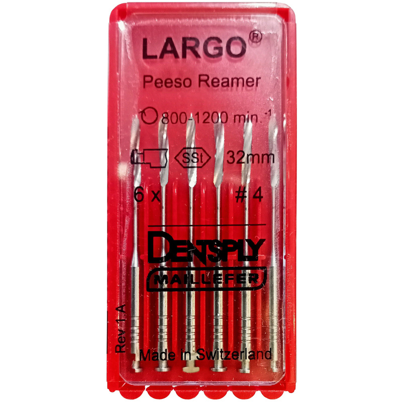 Расширитель устья Ларго Dentsply Largo Peeso Reamer №4 32мм 6шт