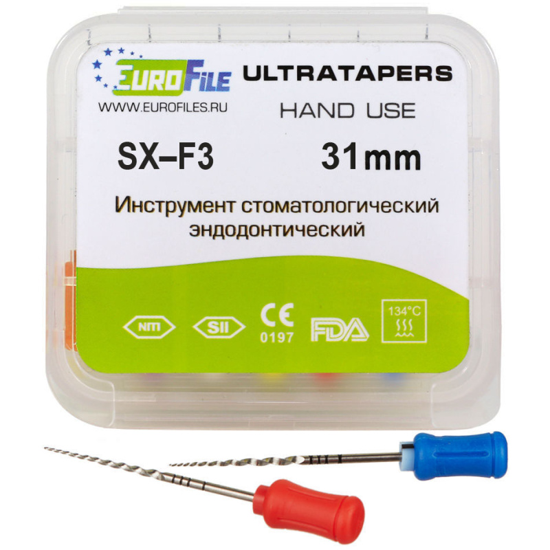 Каналорасширители ручные EuroFile Ultratapers Hand SX-F3 31мм 6шт