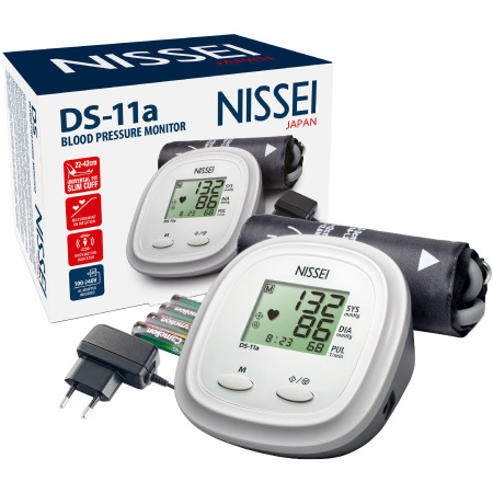 Тонометр автоматический Nissei DS-11A с адаптером манжета 22-42см