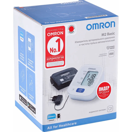Тонометр автоматический Omron M2 Basic с адаптером манжета 22-42см (HEM-7121-ALRU)