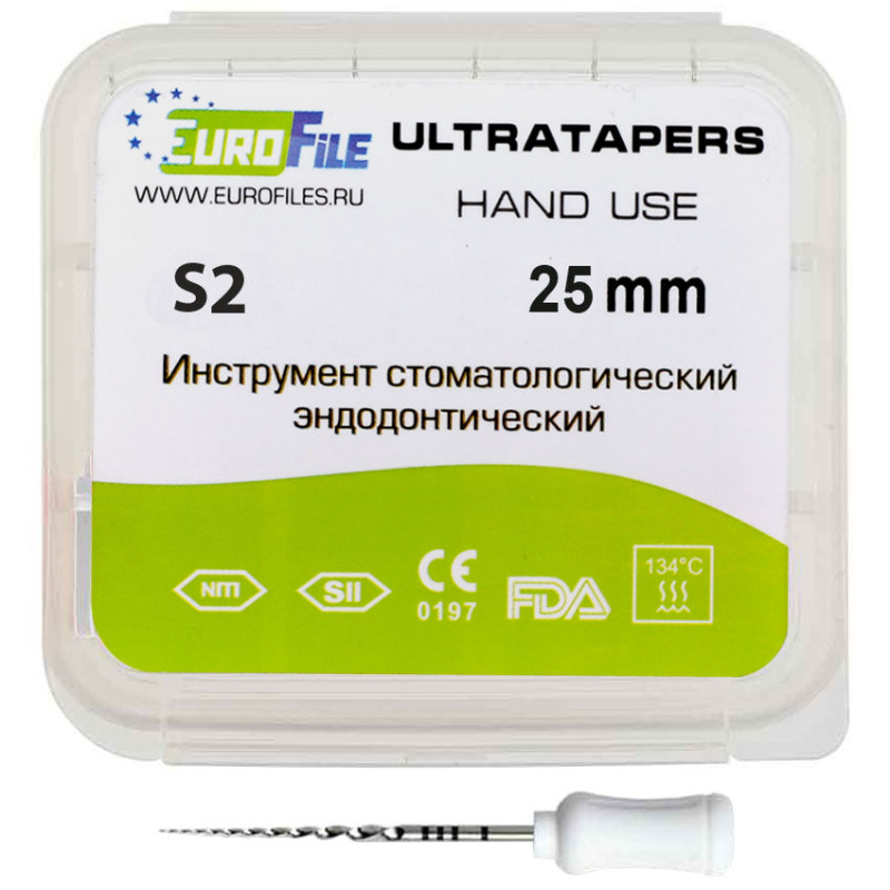 Каналорасширители ручные EuroFile Ultratapers Hand S2 25мм 6шт