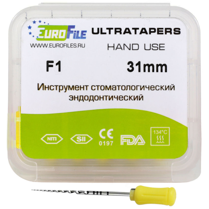 Каналорасширители ручные EuroFile Ultratapers Hand F1 31мм 6шт