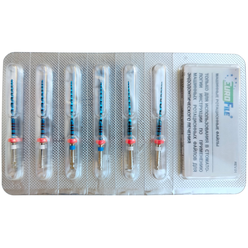 Каналорасширители угловые EuroFile UltraFiles Blue Heat Activation .04 №45-90 25мм 6шт