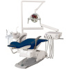 Стоматологическая установка VICTOR вариант 8050 нижняя подача с мягкой обивкой цвет темно-синий в комплекте ультразвуковой скалер с LED подсветкой