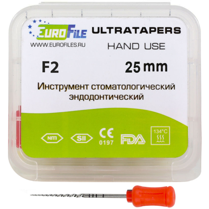 Каналорасширители ручные EuroFile Ultratapers Hand F2 25мм 6шт