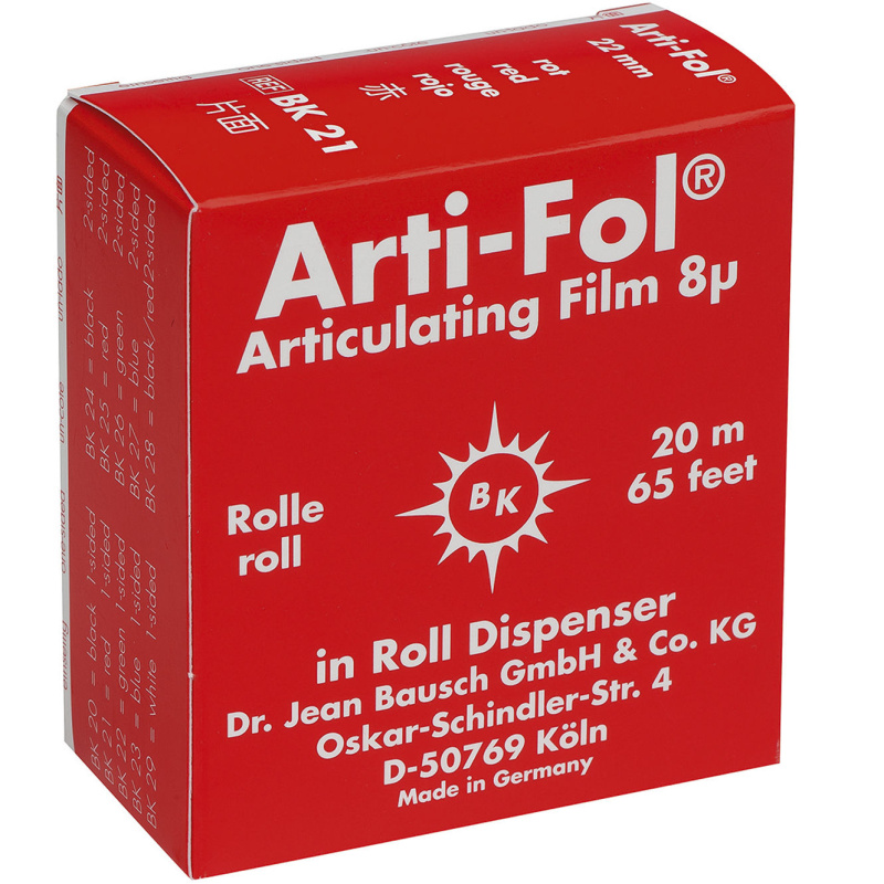 Артикуляционная фольга Bausch Arti-Fol BK 21 красная односторонняя 8мкм 22мм х 20м