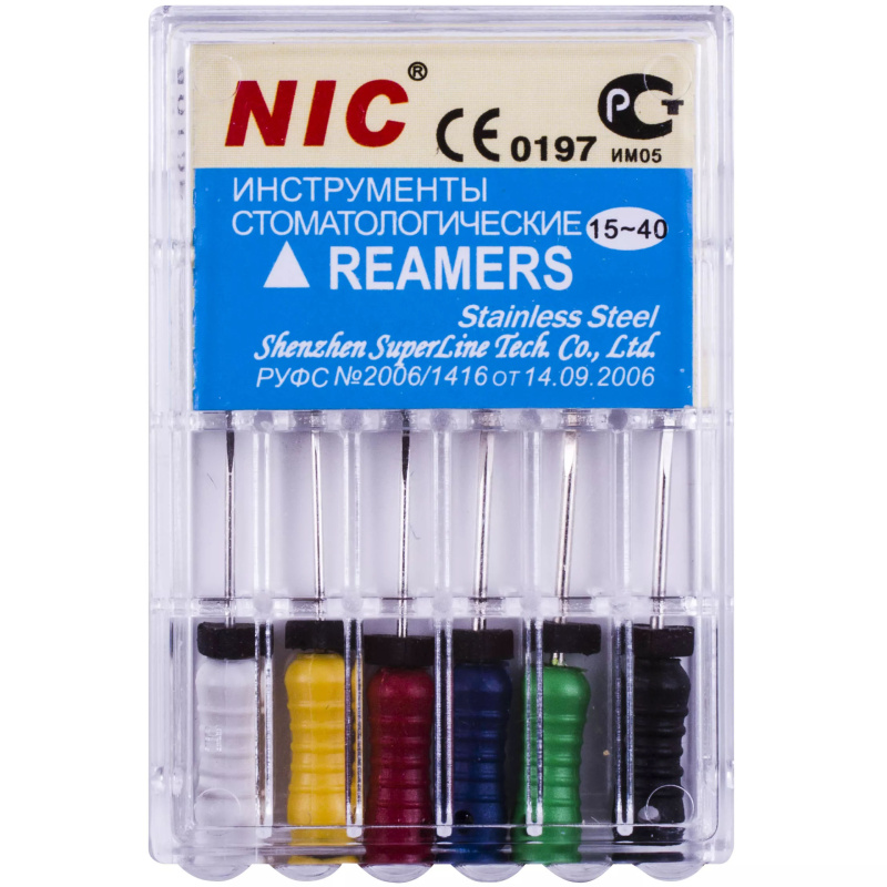 Каналорасширители ручные NIC K-Reamers №15-40 31мм 6шт