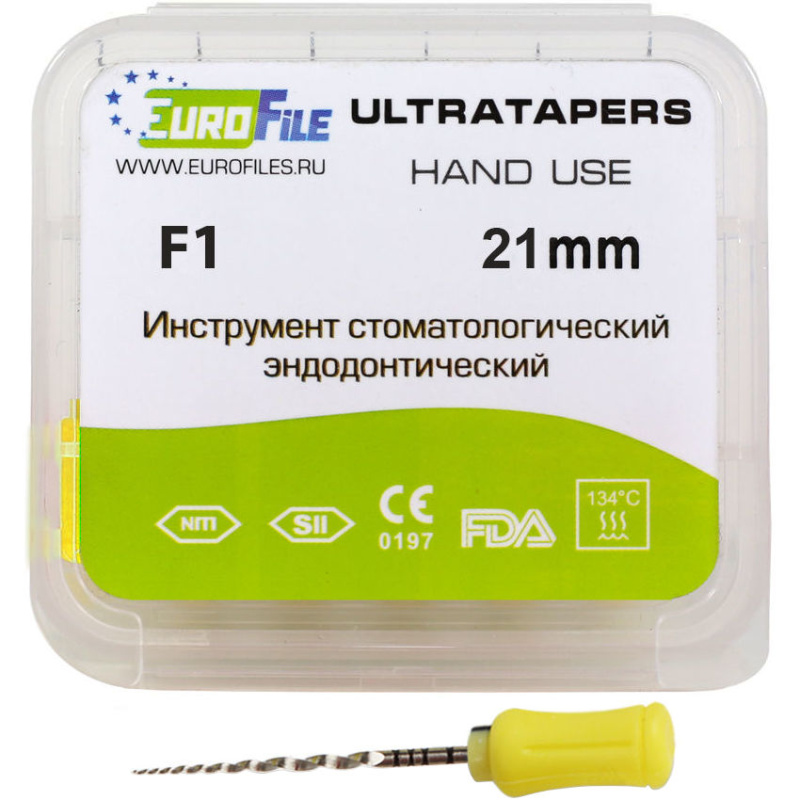 Каналорасширители ручные EuroFile Ultratapers Hand F1 25мм 6шт