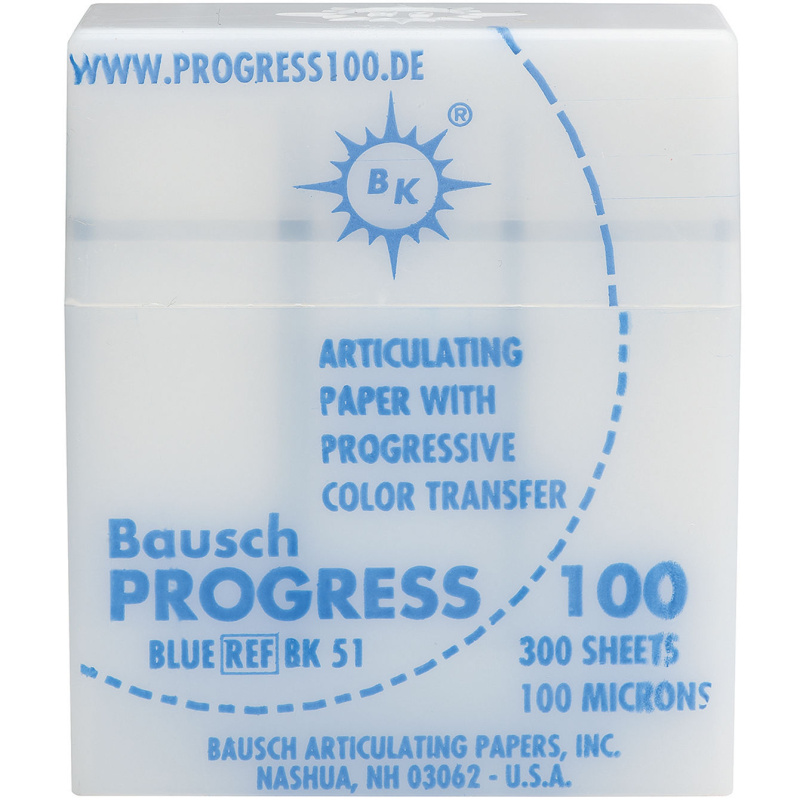 Артикуляционная бумага Bausch Progress BK 51 синяя 100мкм 52х18мм 300 листов