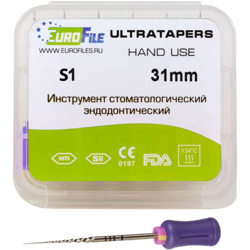 Каналорасширители ручные EuroFile Ultratapers Hand S1 31мм 6шт