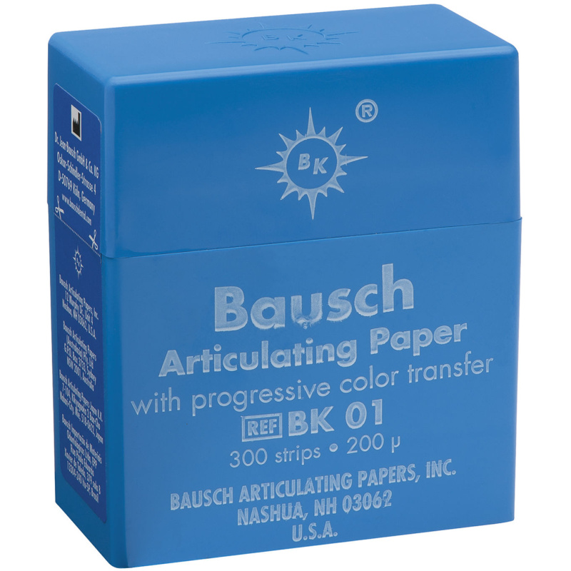 Артикуляционная бумага Bausch BK 01 синяя 200мкм 52х18мм 300 листов