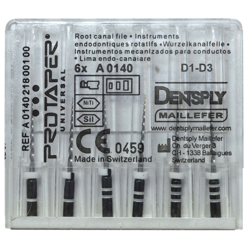 Каналорасширители угловые Dentsply ProTaper Retreatment D1-D3 6шт