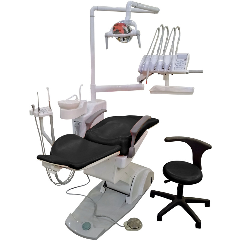 Стоматологическая установка VICTOR вариант 8015 верхняя подача цвет черный