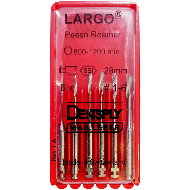 Расширитель устья Ларго Dentsply Largo Peeso Reamer №1-6 28мм 6шт