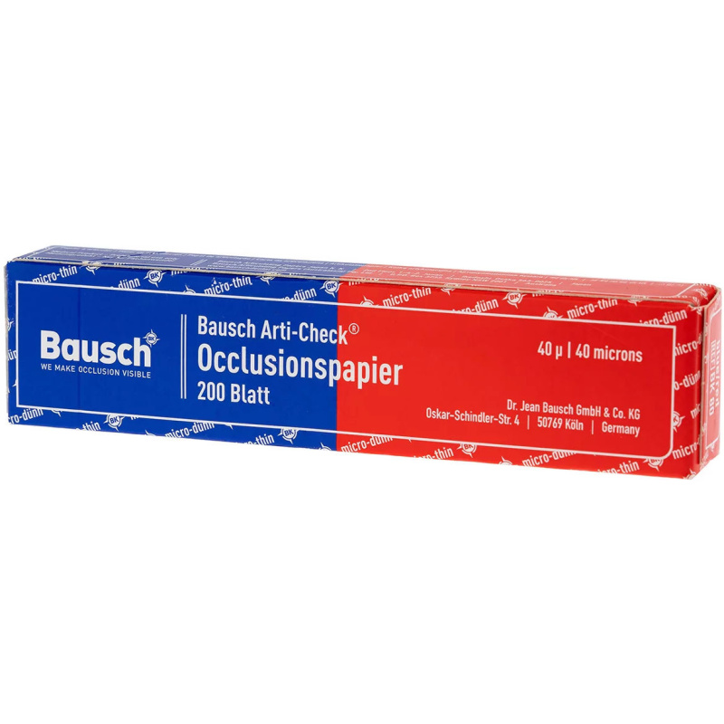 Артикуляционная бумага Bausch Arti-Check BK 80 синяя красная 40мкм 104х20мм 200 листов