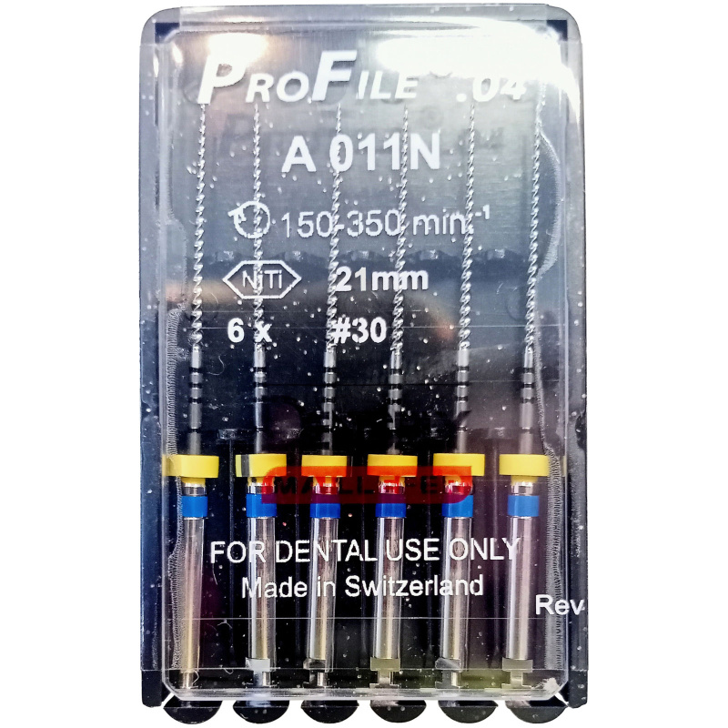 Каналорасширители угловые Dentsply ProFile .04 №30 21мм 6шт