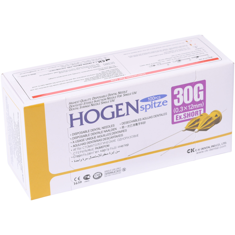 Иглы карпульные Hogen Spitze 30G 0.3x12мм 100шт C-K Dental