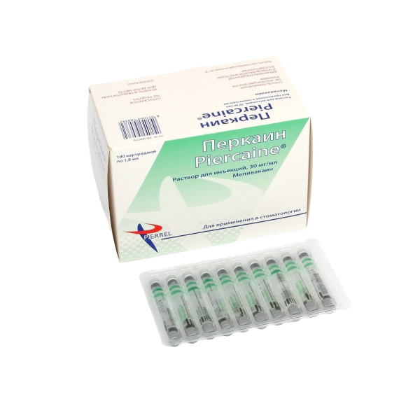 «Анестетик Перкаин (Percaine) 30 мг/мл картридж 1,8 мл №100 Pierrel» - фото товара №3
