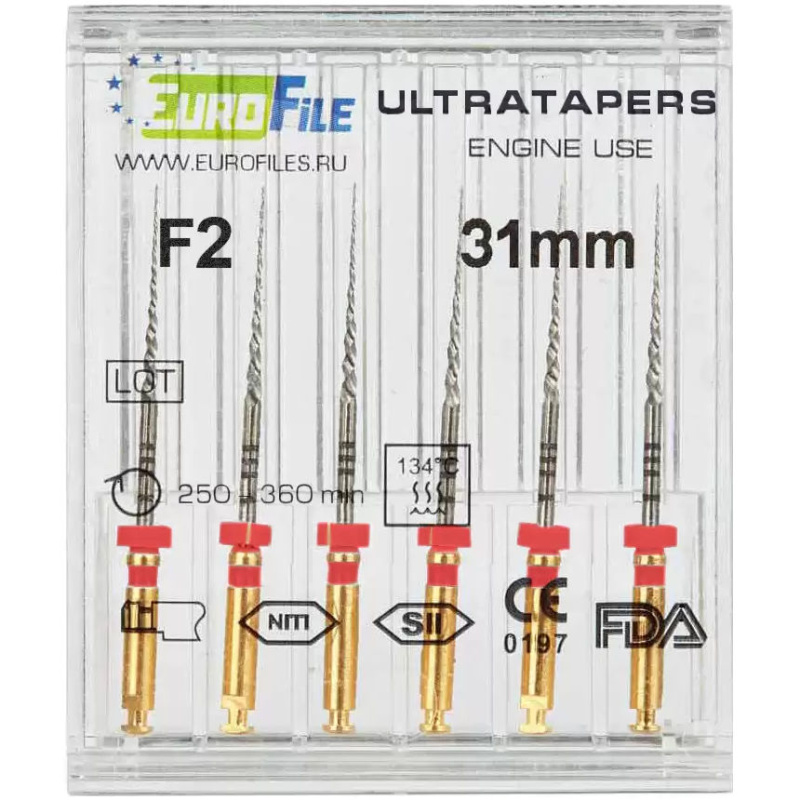 Каналорасширители угловые EuroFile Ultratapers Engine F2 31мм 6шт