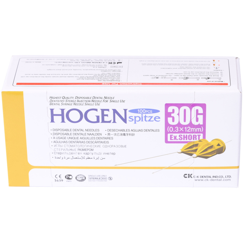 Иглы карпульные Hogen Spitze 30G 0.3x12мм 100шт C-K Dental