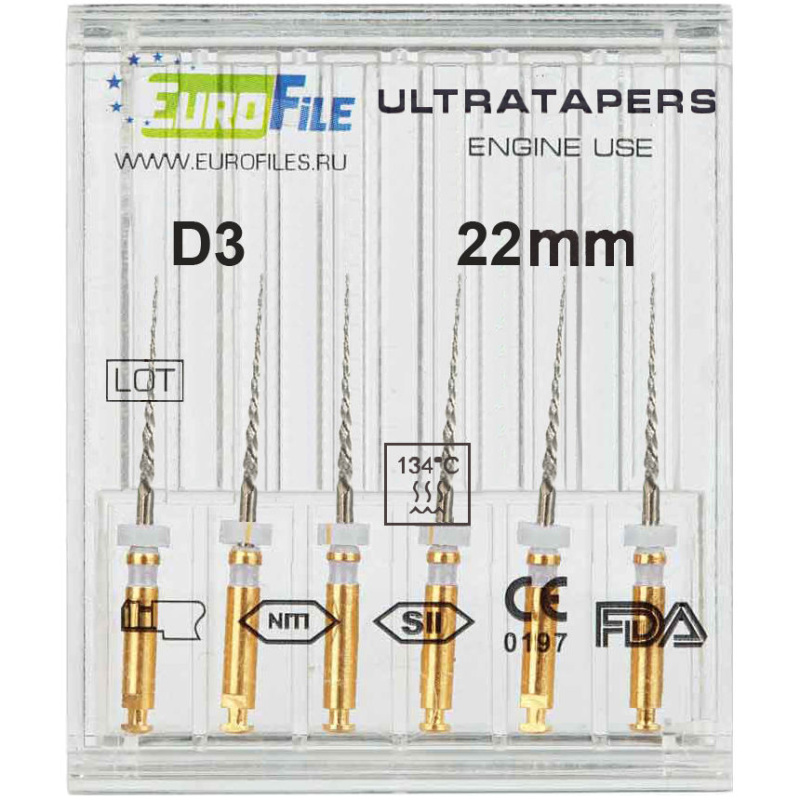 Каналорасширители угловые EuroFile Ultratapers Engine D3 22мм 6шт