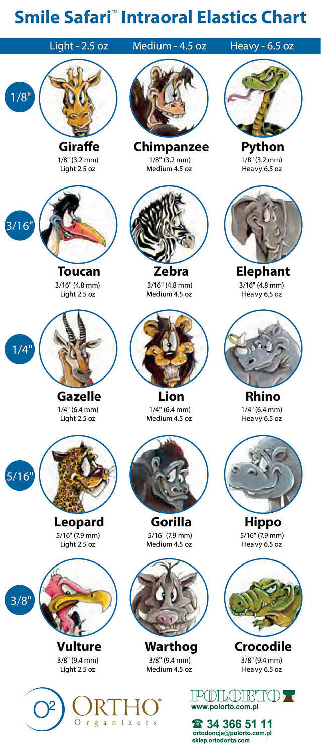 Резиновая тяга Smile Safari внутриротовая 100шт Ortho Organizers