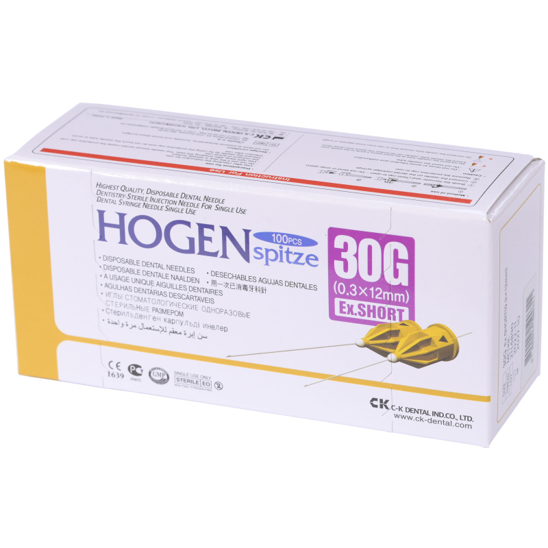 Иглы карпульные Hogen Spitze 30G 0.3x12мм 100шт C-K Dental