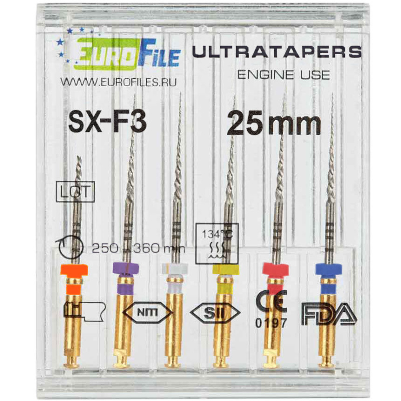 Каналорасширители угловые EuroFile Ultratapers Engine SX-F3 25мм 6шт